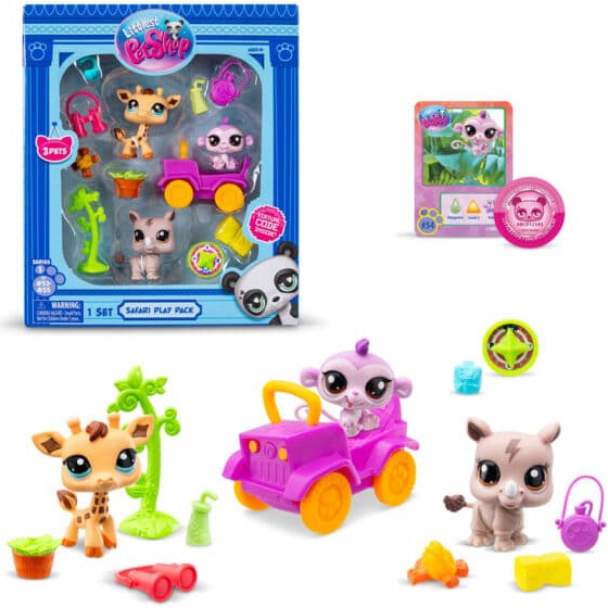Littlest Pet Shop Safari zestaw 3 figurek i akcesoriów