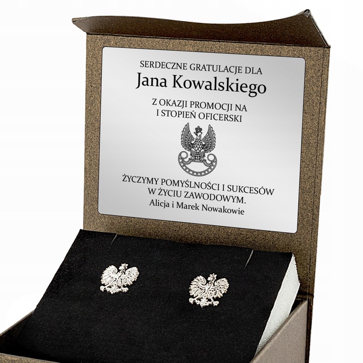 SPINKI do MANKIETÓW KOSZULI pr. 925 ORZEŁ POLSKI PREZENT dla OFICERA