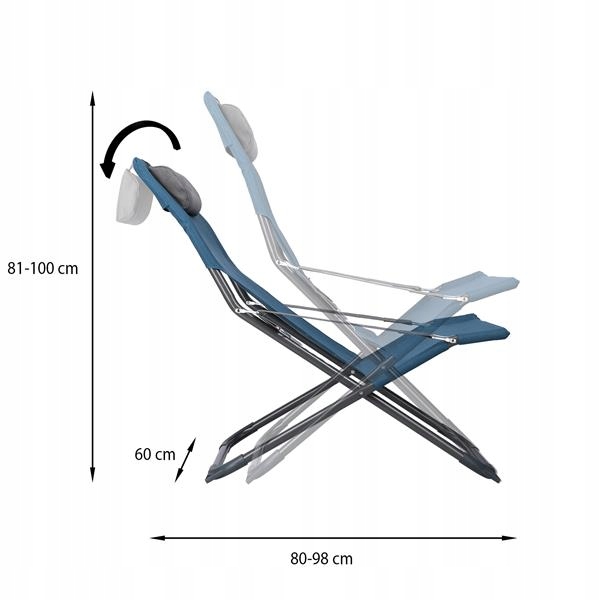 Wygodny leżak turystyczny składany plażowy na camping do ogrodu Nils NC3022