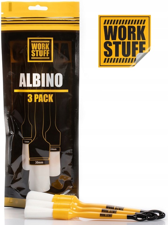 WORK STUFF DETAILING BRUSH ALBINO 3 PACK PĘDZELKI