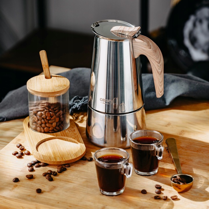 Kawiarka Zaparzacz do kawy 450ml Działa na indukcji, Gaz, Stalowa Camry