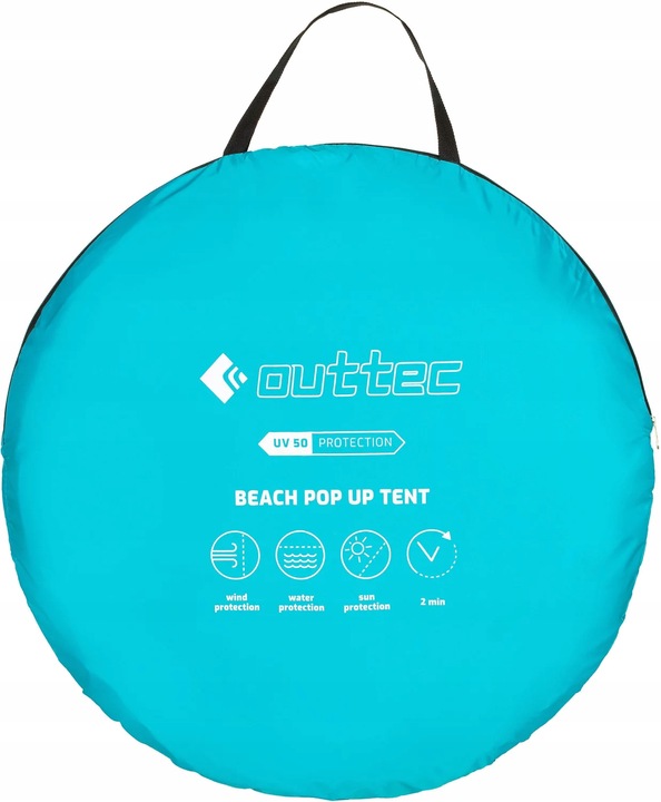 NAMIOT PLAŻOWY SAMOROZKŁADAJĄCY PARAWAN ZAMYKANY OKIENKO POP UP UV50 OUTTEC