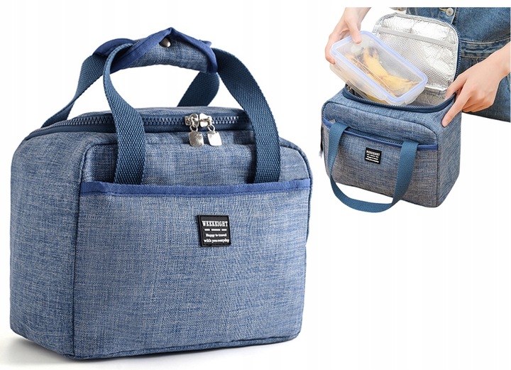 TORBA TERMICZNA ŚNIADANIOWA LUNCH BOX IZOLACYJNA niebieska