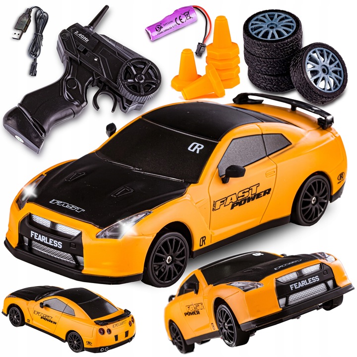 Samochód na PILOTA do DRIFTU RC Auto ZDALNIE STEROWANE 4x4 Pachołki DRIFT