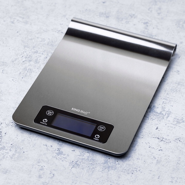 Waga Kuchenna Elektroniczna z WIESZAKIEM reling Prcyzyjna SREBRNA 5kg Timer