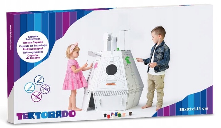 Kartonowy Kapsuła Ratunkowa do malowania i samodzielnego złożenia Tektorado
