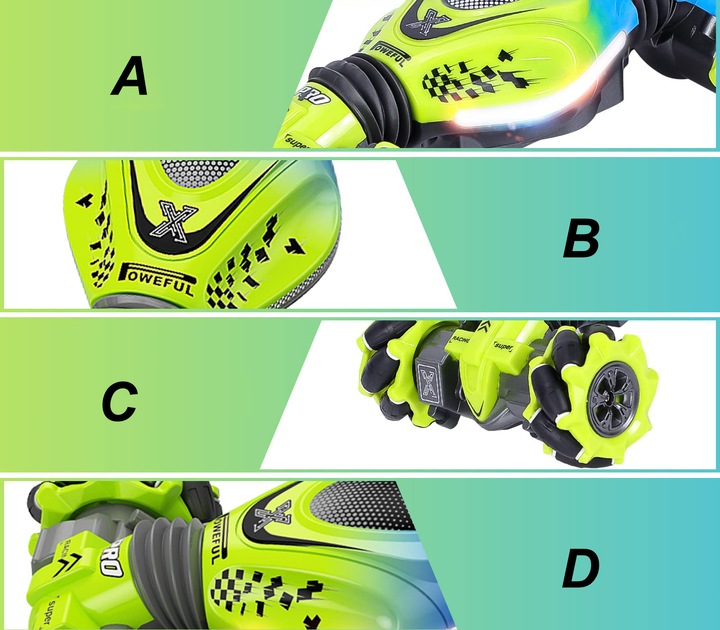 Czujnik gestów RC samochód kaskaderski z lekką muzyką, pilotem Samochody