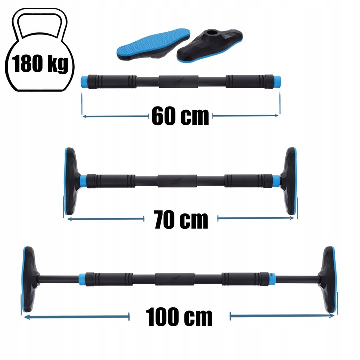 DRĄŻEK DO PODCIĄGANIA ROZPOROWY REGULOWANY 70-100CM STALOWY MOCNY 180KG
