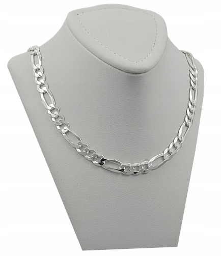 Łańcuszek Srebrny Męski Figaro Pełny Diamentowany 925 Gruby Stylowy 5,50 mm