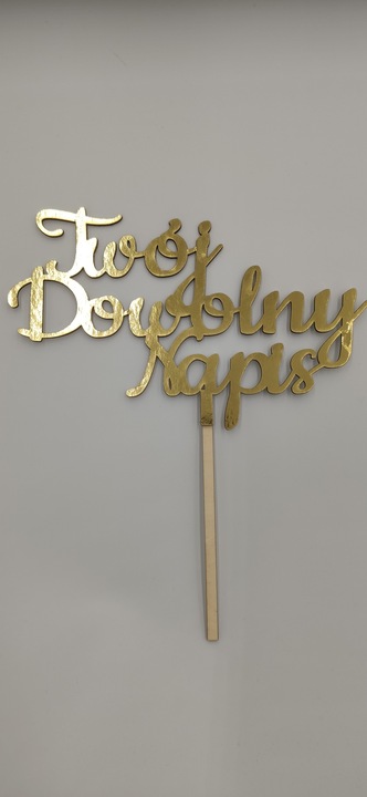 ZŁOTY TOPPER NA TORT NAPIS DEKORACJA URODZINY EKO