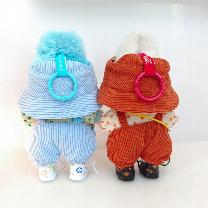 Ubranka dla La bubu 1-3 Gen: Niebieskie Spodnie, Okulary, Buty, Aparat