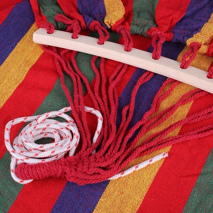 HAMAK OGRODOWY TURYSTYCZNY JEDNOOSOBOWY Z DRĄŻKIEM MOCNY 1 OSOBOWY 260x80CM