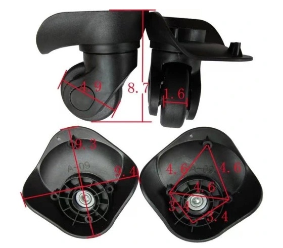 2 SZT CZARNE KÓŁKO DO WALIZKI CZĘŚCI WALIZEK TORBY A09