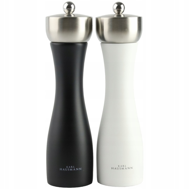 ZESTAW RĘCZNYCH MŁYNKÓW DO MIELENIA SOLI PIEPRZU PRZYPRAW BIAŁY I CZARNY