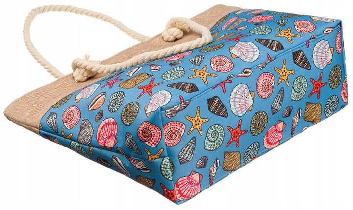 Torba Plażowa Duża Zapinana Na Zamek Torebka Shopper z Podszewką Piknik XXL