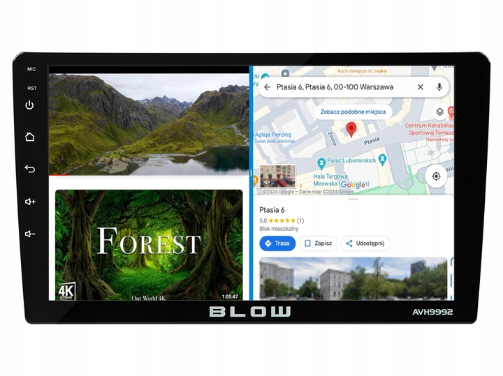 RADIO SAMOCHODOWE ANDROID BLUETOOTH 2 DIN 9 CALI GPS CARPLAY MIRROR LINK