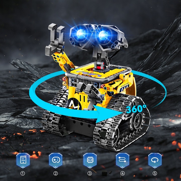 KLOCKI ROBOT ZDALNIE STEROWANY RC DINOZAUR 5w1 520szt DO PROGRAMOWANIA APP