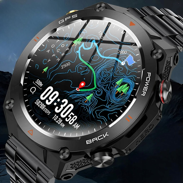 SMARTWATCH Zegarek GPS BAROMETR KOMPAS CIŚNIENIOMIERZ ROZMOWY