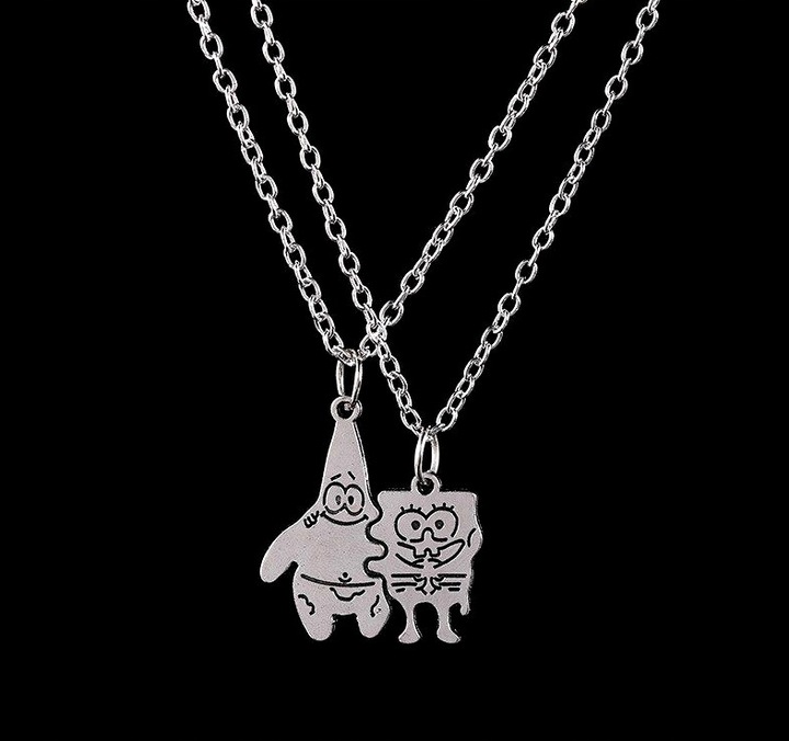 Naszyjniki Srebrny dla Przyjaciół Przyjaciółek BEST FRIENDS SpongeBob