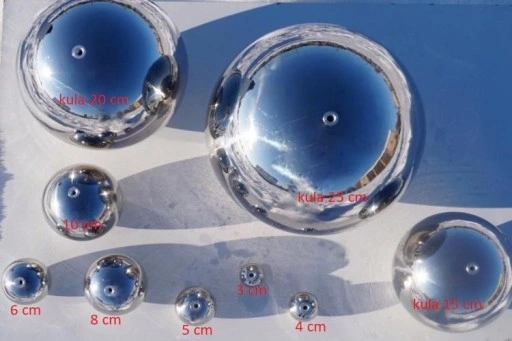 Srebrna kula lustrzana Ø 10 cm - gwintowana