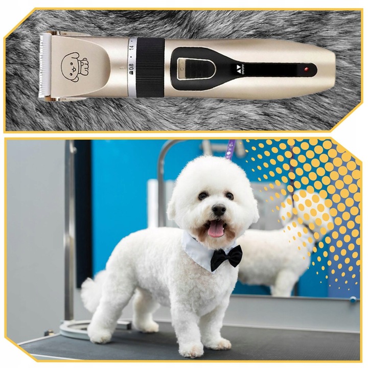 MASZYNKA DO STRZYŻENIA PSÓW PSA KOTA ZWIERZĄT ZESTAW CICHA PROFESJONALNA