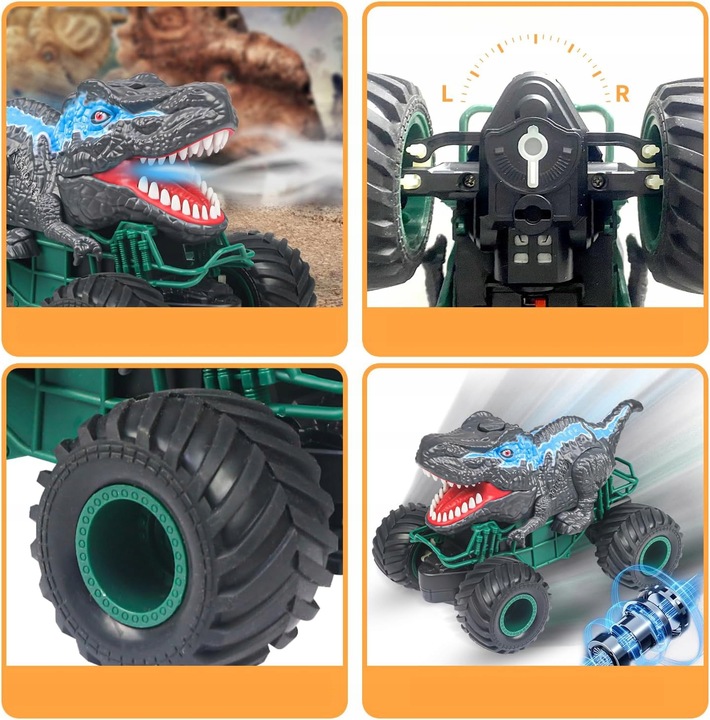 ZDALNIE STEROWANY SAMOCHÓD RC, SAMOCHÓD RC CAR MONSTER TRUCK DINOZAURY