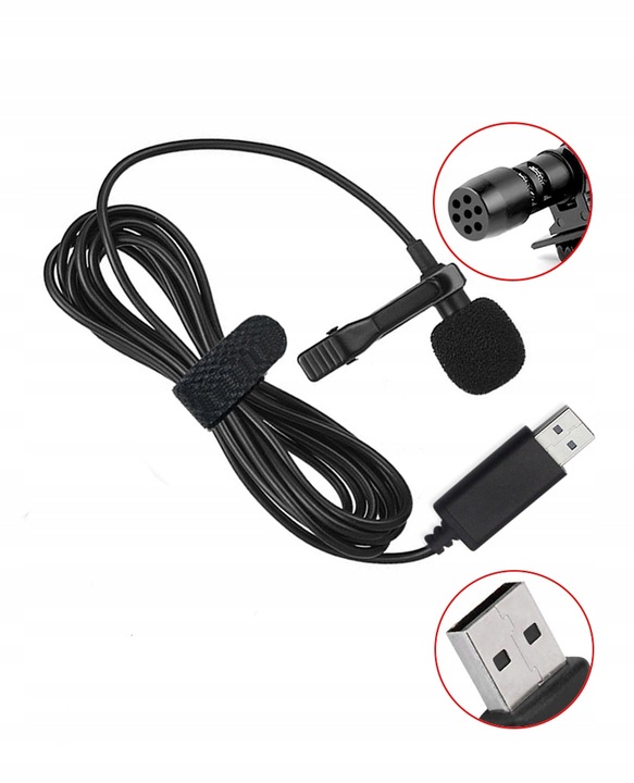 Mikrofon z klipsem gamingowy komputerowy USB M-14