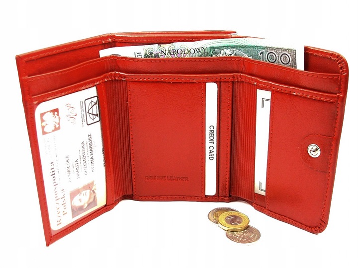 Zgrabny portfel damski ANDRUS - solidna SKÓRA Naturalna - 2 lata gwarancji