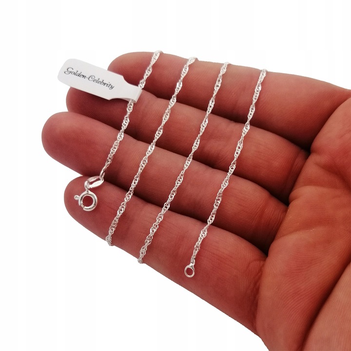 ŁAŃCUSZEK DAMSKI SREBRNY PRÓBA 925 50 cm WŁOSKI LŚNIĄCY NASZYJNIK DLA NIEJ