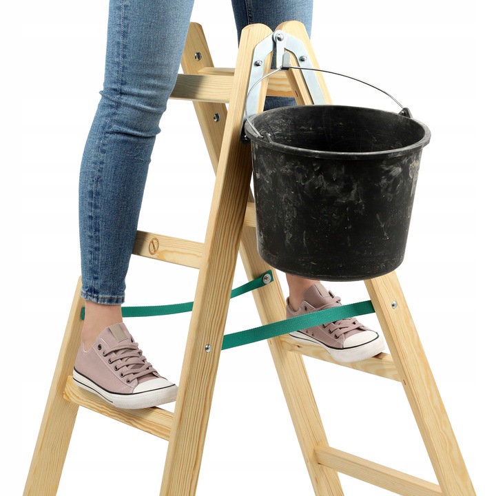 DRABINA DREWNIANA MALARSKA ROZSTAWNA 2x5 SZCZEBLI DWUSTRONNA 150kg