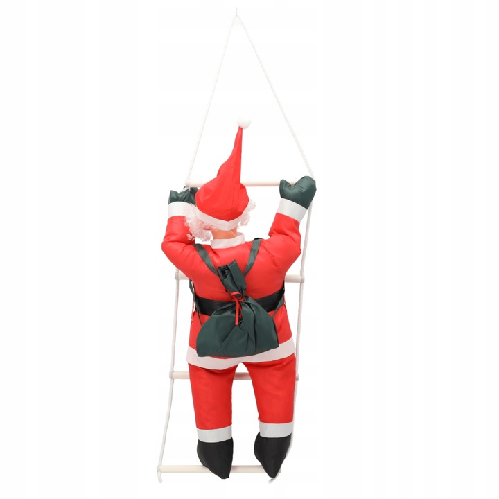 DEKORACJA ŚWIĄTECZNA MIKOŁAJ WCHODZĄCY PO DRABINIE 60 CM na taras balkon