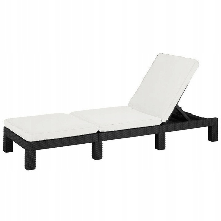 LEŻAK POLI RATTAN REGULOWANE OPARCIE MATERAC ŁÓŻKO