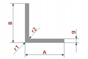 Kątownik aluminiowy 40x20x2 czarny matowy 2m