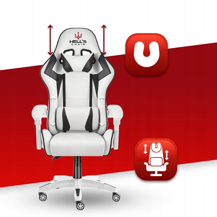 FOTEL GAMINGOWY DLA GRACZA BIUROWY HELL'S