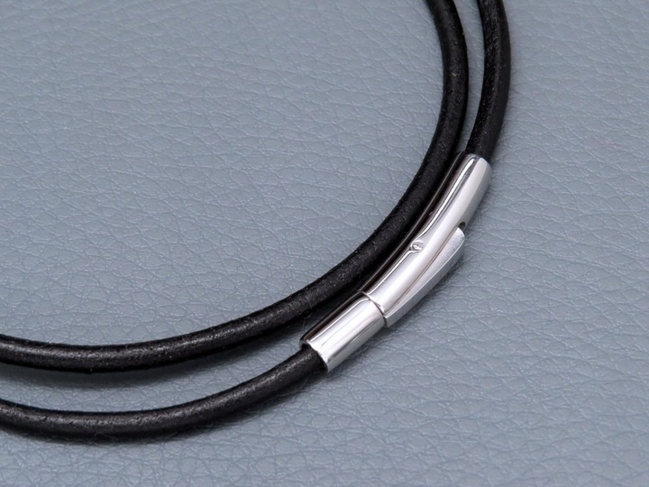 GRUBY RZEMIEŃ RZEMYK NA SZYJĘ Z KRZYŻYKIEM ZESTAW STAL CHIRURGICZNA + SKÓRA