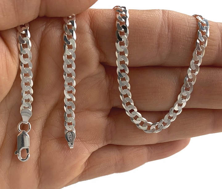 SREBRNY MĘSKI OKAZAŁY ŁAŃCUSZEK PANCERKA 045/55cm DLA NIEGO SREBRO 925