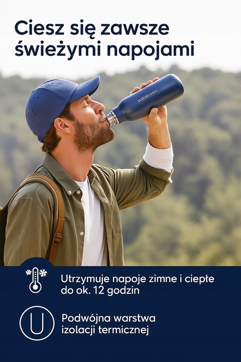 Butelka termiczna SodaStream Fizz&go Cool 0,9 l metalowa butelka | STORM