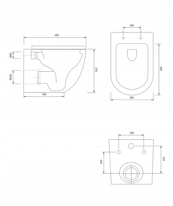 MISKA WC WISZĄCA TOALETOWA Z DESKĄ WOLNOOPADAJĄCA ZESTAW BIAŁY OMNIRES