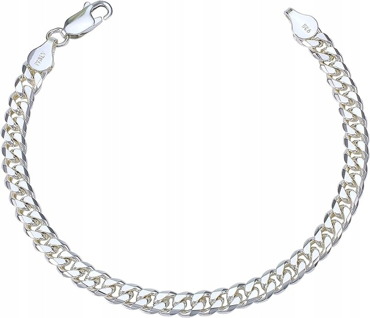 SREBRNA BRANSOLETKA PANCERKA DIAMENTOWANA MĘSKA SREBRO PRÓBA 925 ORYGINALNA