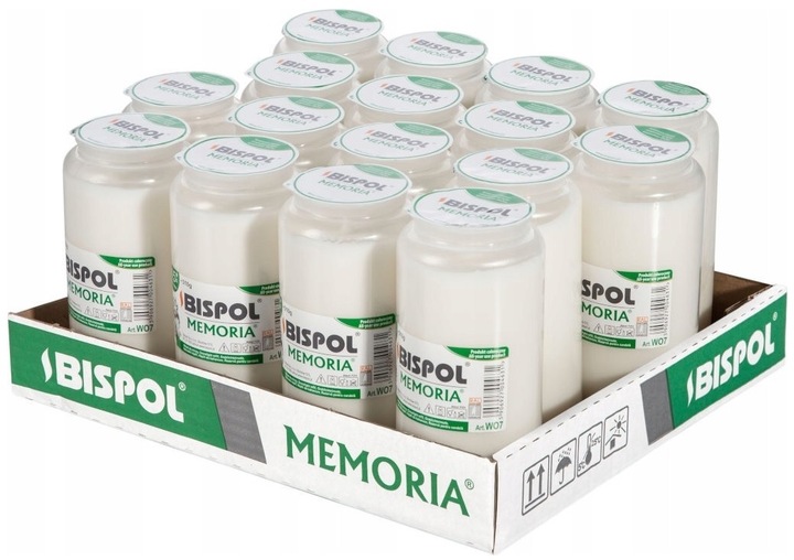 Wkłady do zniczy olejowe całoroczne Bispol 4,5 dnia wysokość 14 cm - 16 szt