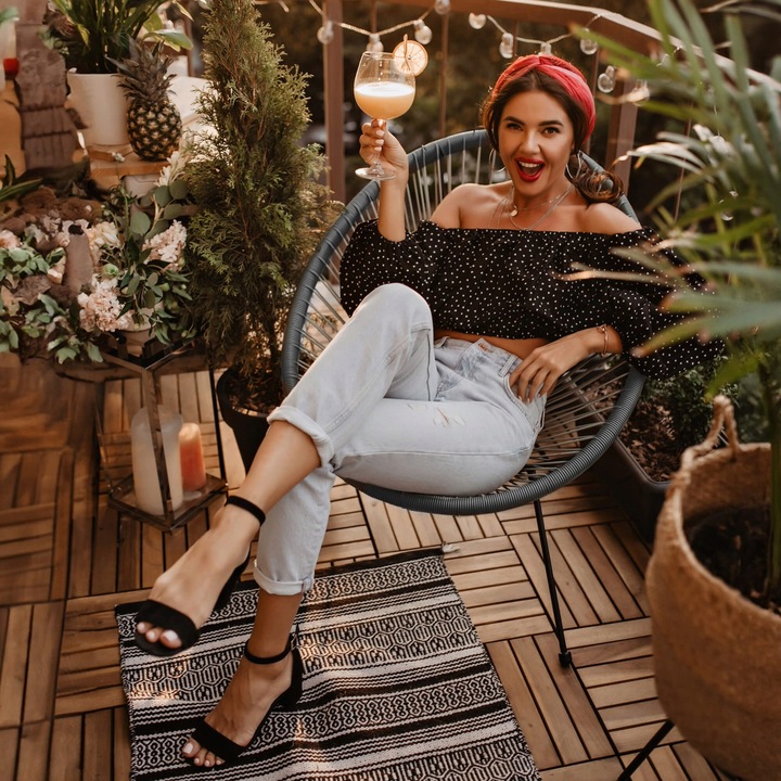 FOTEL OGRODOWY NA BALKON TARAS KRZESŁO OGRODOWE RATTAN ACAPULCO NOWOCZESNE