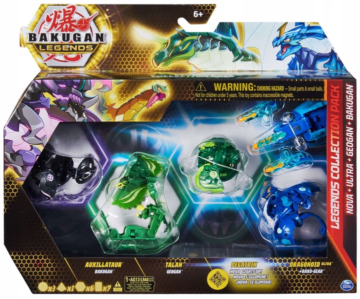 ZESTAW BAKUGAN LEGENDS BATTLE 5 FIGUREK KARTY