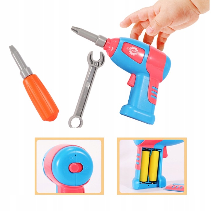 KLOCKI 3D JEDNOROŻEC Konstrukcyjne wkrętarka walizka układanka + BATERIE