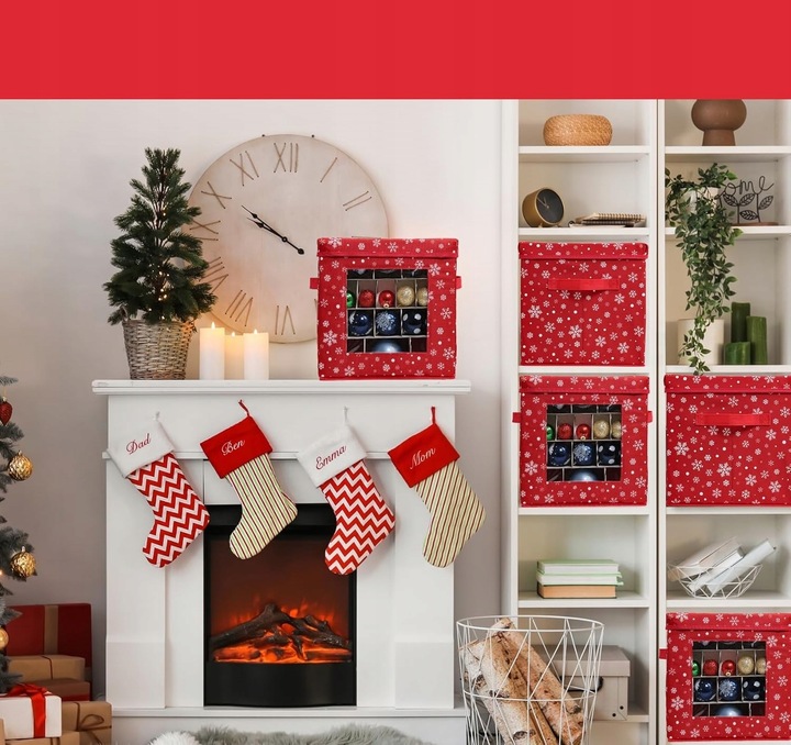 ŚWIĄTECZNE KOSZ PUDEŁKO PRZECHOWYWANIE ORGANIZER 83 BOMBKI CHOINKA ŚWIĘTA