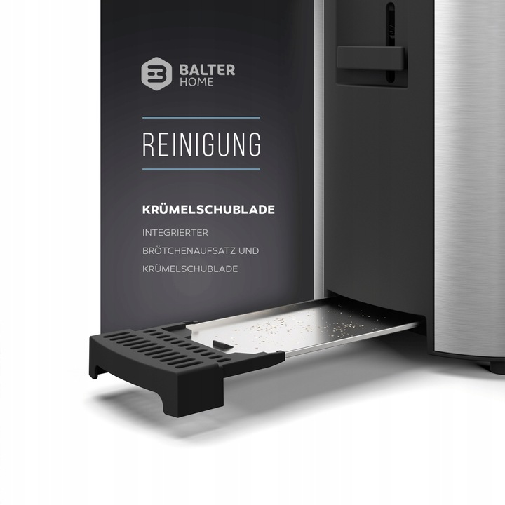 TOSTER OPIEKACZ BALTER 4 TOSTY 1500 W ROZMRAŻANIE SREBNY INOX