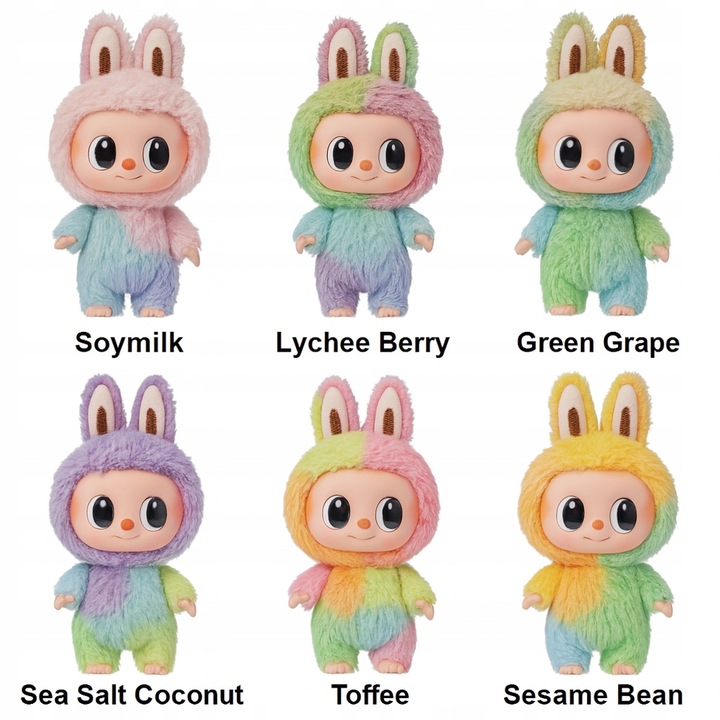 LABUBU TĘCZOWE MASKOTKA LALKA BRELOK FIGURKA PLUSZAK NIESPODZIANKA