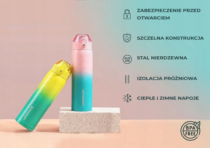 KUBEK TERMICZNY TERMOS na kawę z ustnikiem 500ml Butelka próżniowa