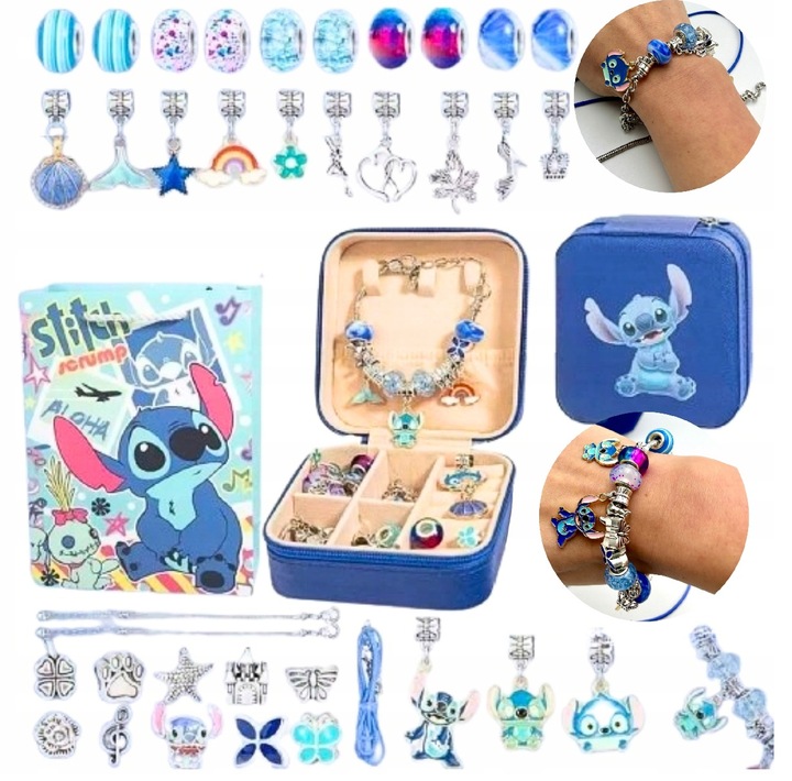 ZESTAW DO ROBIENIA BRANSOLETEK BIŻUTERII DLA DZIECI LILO I STITC 72 EL