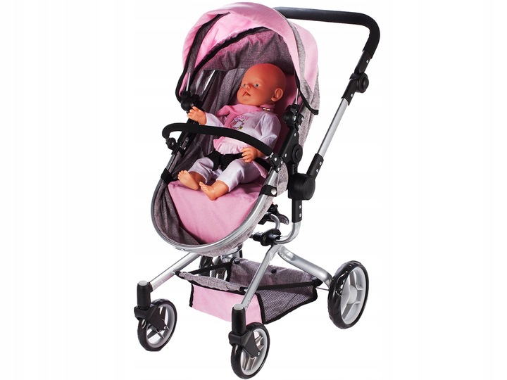 WÓZEK dla Lalek 2w1 Głęboki SPACERÓWKA GONDOLA Składany Princess + TORBA