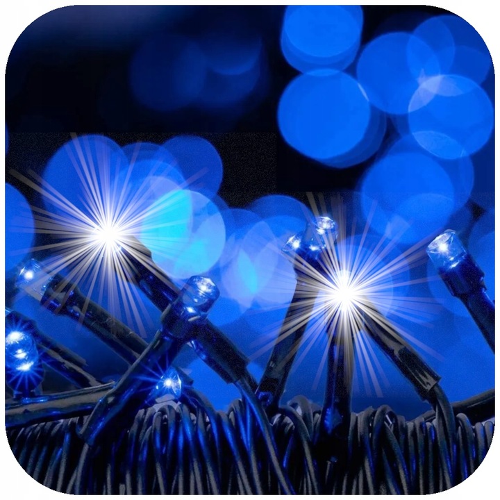 LAMPKI CHOINKOWE NIEBIESKIE 300 LED FLASH WEW/ZEW ŚWIĄTECZNE NA CHOINKĘ 22M